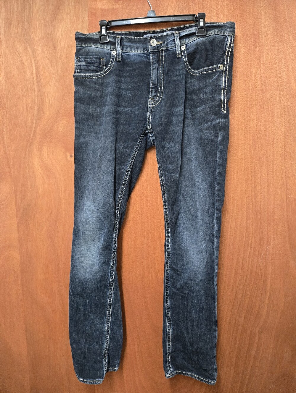 BKE Men's Slim Straight Jeans - Dark Blue 34Lx32
